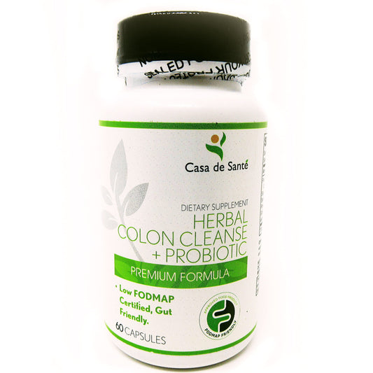 Casa de Sante Low FODMAP Herbal Laxative Capsules GLP1 Support Natural Gentle Laxative Pills to Cleanse Colon & Support Digestive System with Probiotics, Psyllium Husk, Senna Leaf & Cascara Sagrada