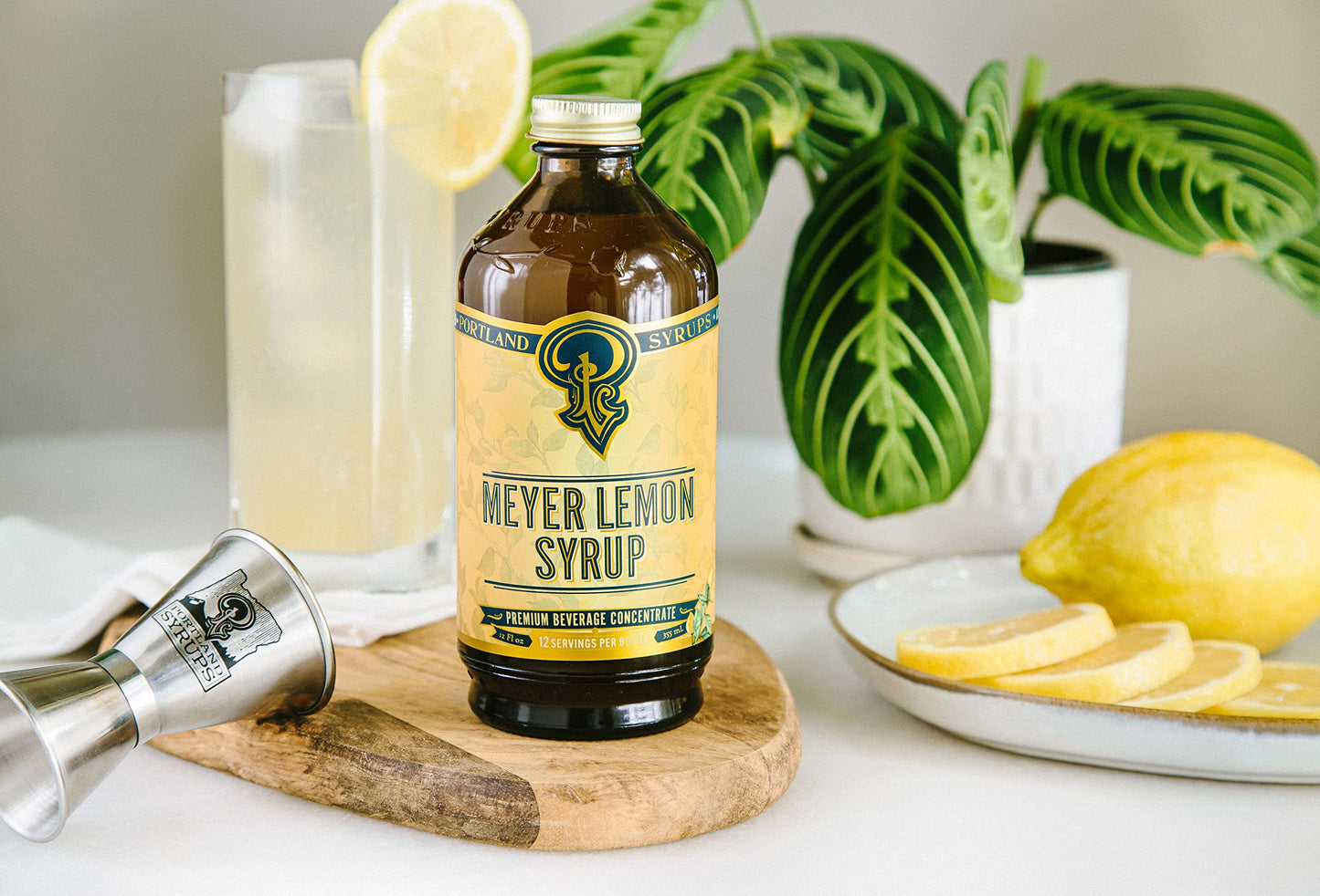 Portland Syrups Meyer Lemon Syrup  Premium Beverage Concentrate for Delicious Cocktails Tea Soda Coffee Drinks Baking and More  12 oz with 24 Servings Pack of 2