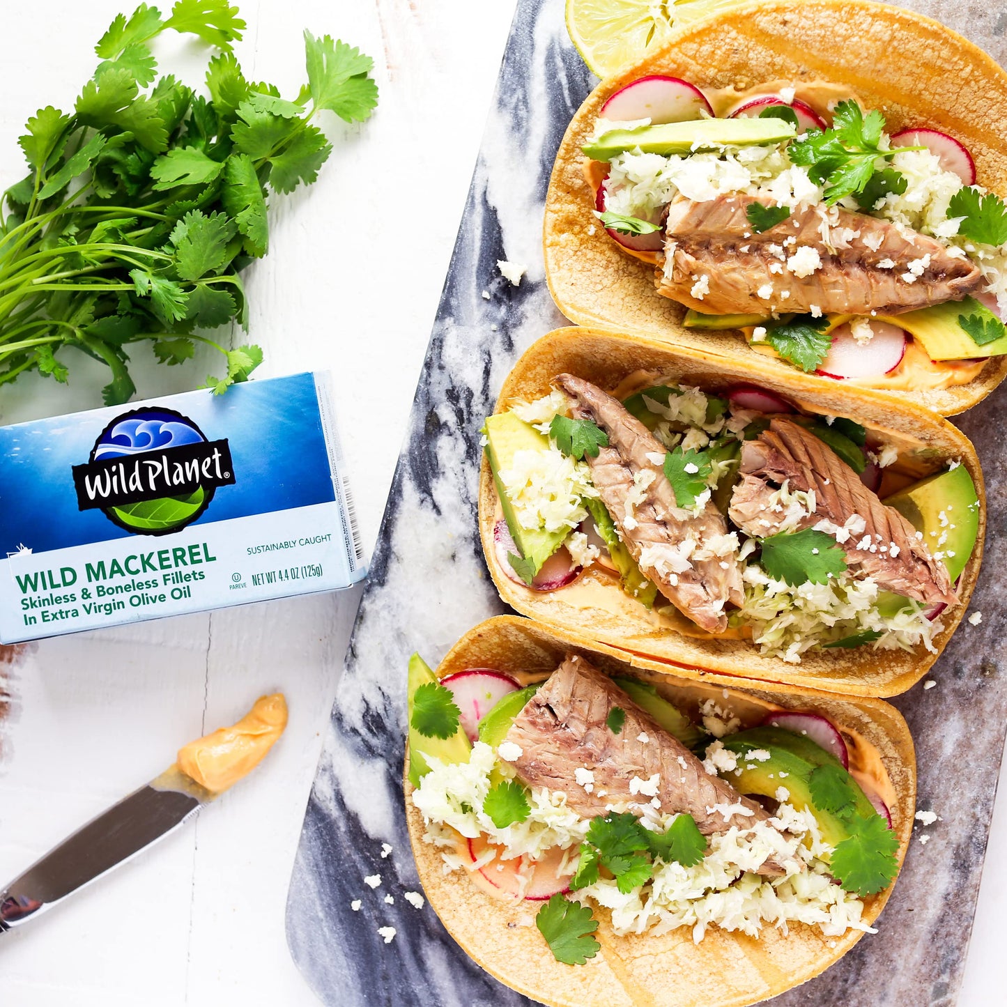 Wild Planet Wild Mackerel Fillets in Organic Extra Virgin Olive Oil Skinless  Boneless Tinned Fish 44 Ounce  Pack of 12