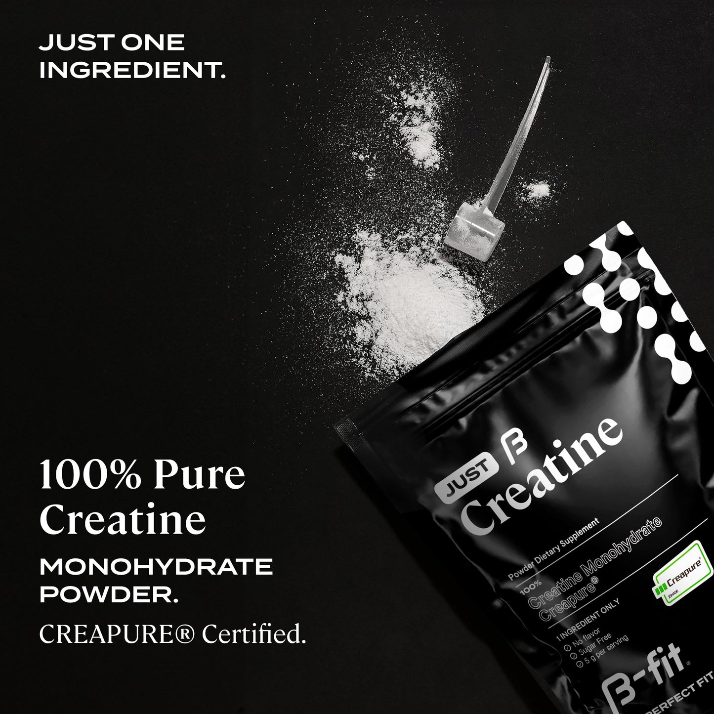 B-FIT B Creatine Monohydrate Powder - Just Creatine Creapure - 90 Servings - 450 g - Pre Workout Creatine for Women - Sugar-Free - Flavorless Supplement - 3 Month Supply