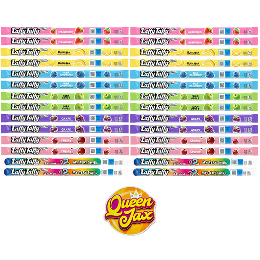 Laffy Taffy Ropes Variety Pack  28 pack 4 of Each Flavor  All 7 Flavor Individually Wrapped Candy Assortment  Banana Laffy Taffy Blue Raspberry Laffy Taffy Cherry Laffy Taffy Grape Laffy
