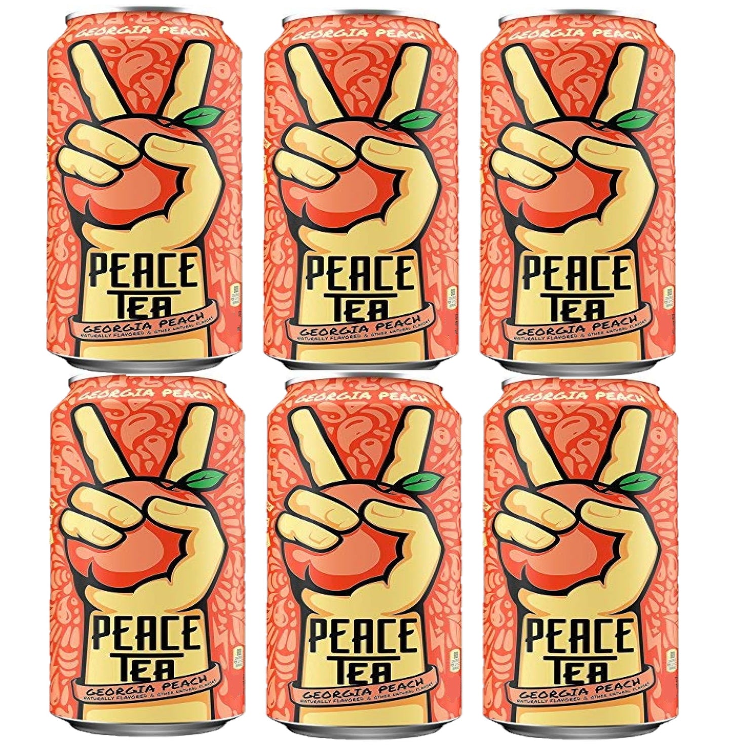 Peace TeaJust Peachy Peach Iced Tea 12oz Cans Pack of 6