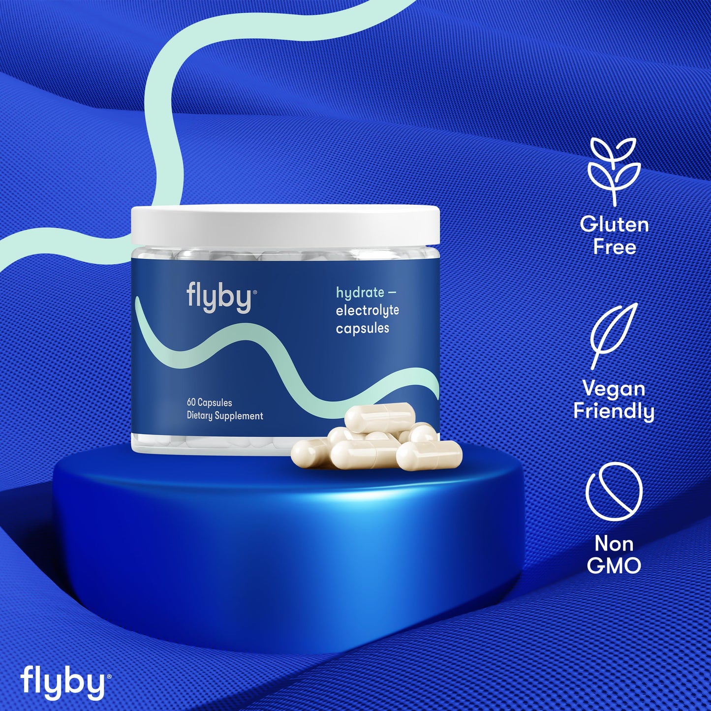 Flyby Electrolyte Capsule - Contains Sodium, Potassium, Vitamin D3, B Vitamins, Copper and Manganese | Electrolytes Recovery | Non-GMO | No Added Sugar - 60 Count