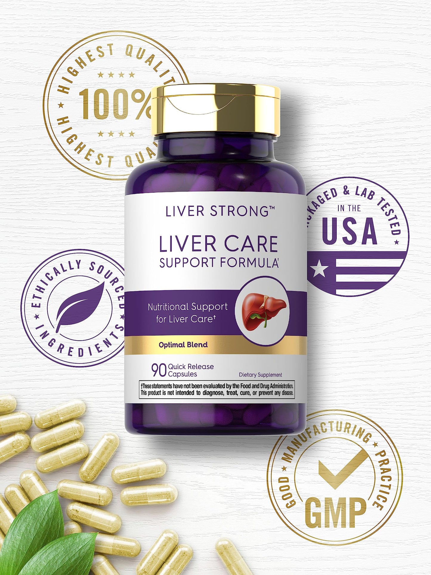 Carlyle Liver Support Supplement | 90 Capsules | with Milk Thistle, Dandelion Root & Artichoke Leaf Extract | Optimal Blend | Non-GMO & Gluten Free