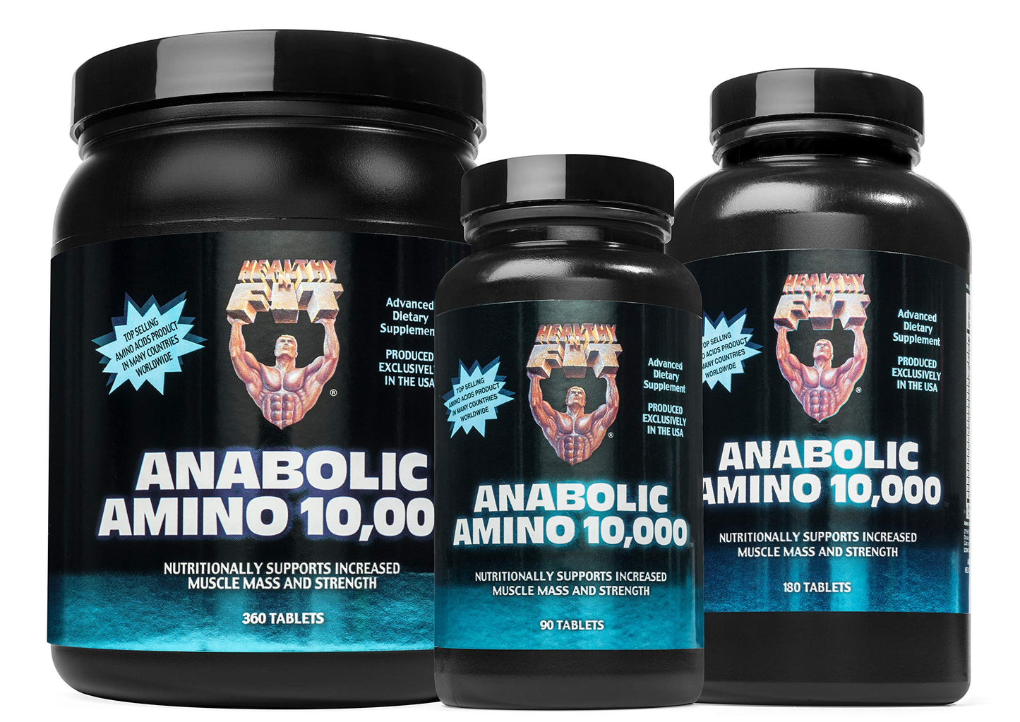 Healthy 'N Fit - Anabolic Amino 10,000 -Amino Acid Tablets (180)- Hydrolyzed Egg & Whey Source- FAST Absorbing