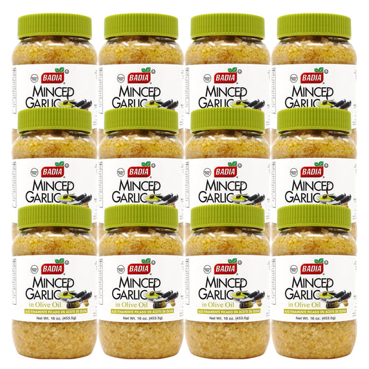 Badia Minced Garlic in Olive Oil 16 Ounce Pack of 12