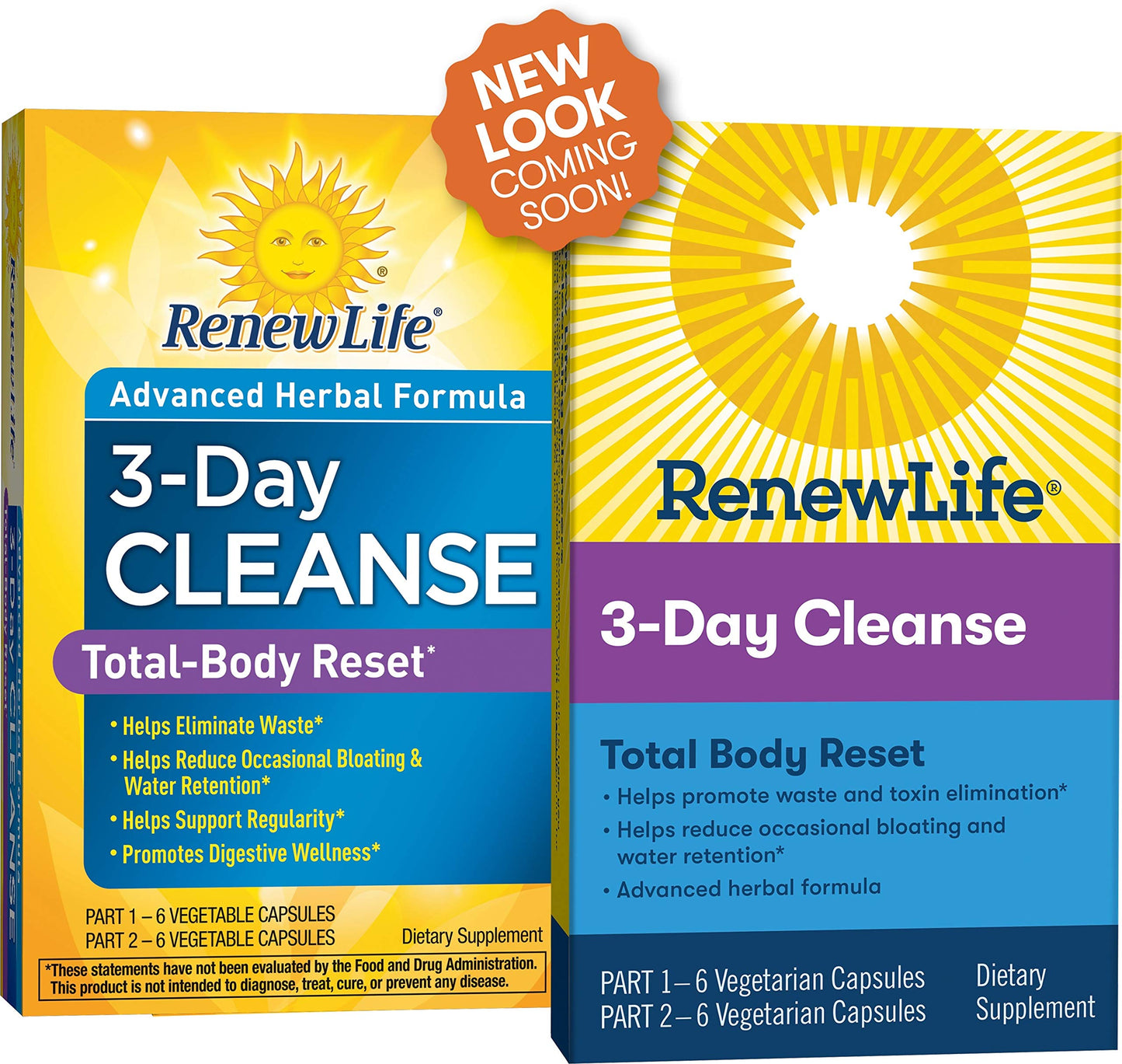 Renew Life Adult Cleanse Total Body Reset, Advanced Herbal Formula - 2-Part, 3-Day Program - Gluten, Dairy & Soy Free - 12 Vegetarian Capsules