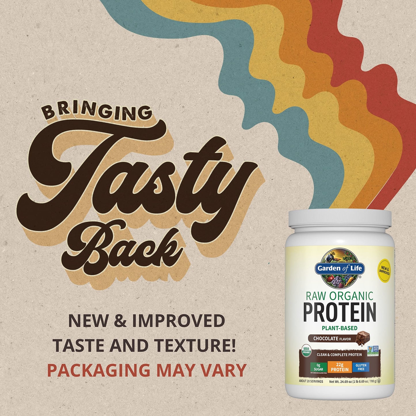 Organic Vegan Chocolate Protein Powder - Garden of Life - 22g Complete Plant Based Raw Protein & BCAAs Plus Probiotics & Digestive Enzymes for Easy Digestion, Non-GMO Gluten-Free, Lactose Free 1.5 LB