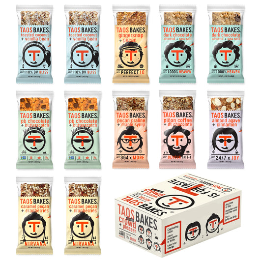 Taos Bakes Snack Bars  Crowd  Pleaser AllInOne Variety Pack  Gluten Free NonGMO Healthy Granola Bars  Nutritious  Delicious Baked Bars  12 Pack 18oz Bars