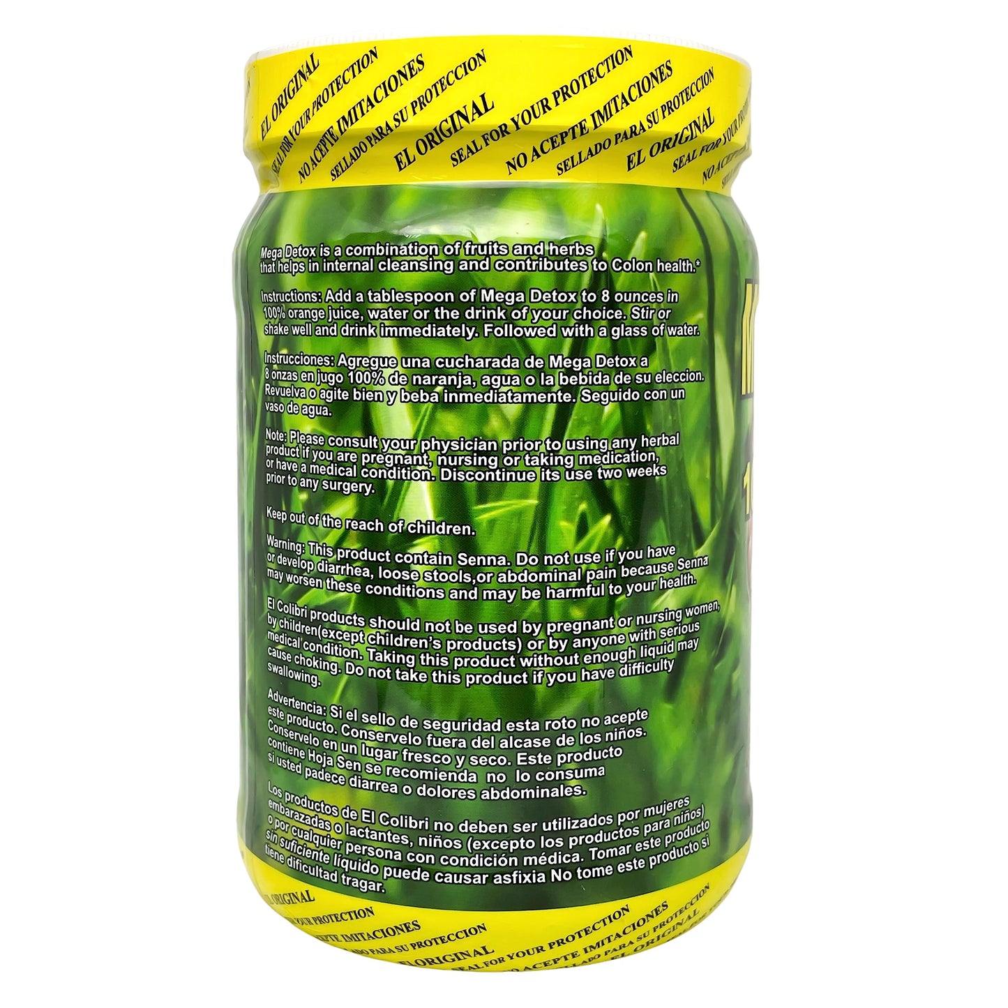Productos El Colibri Mega Detox Ayuda a Desintoxicar Powder 16oz