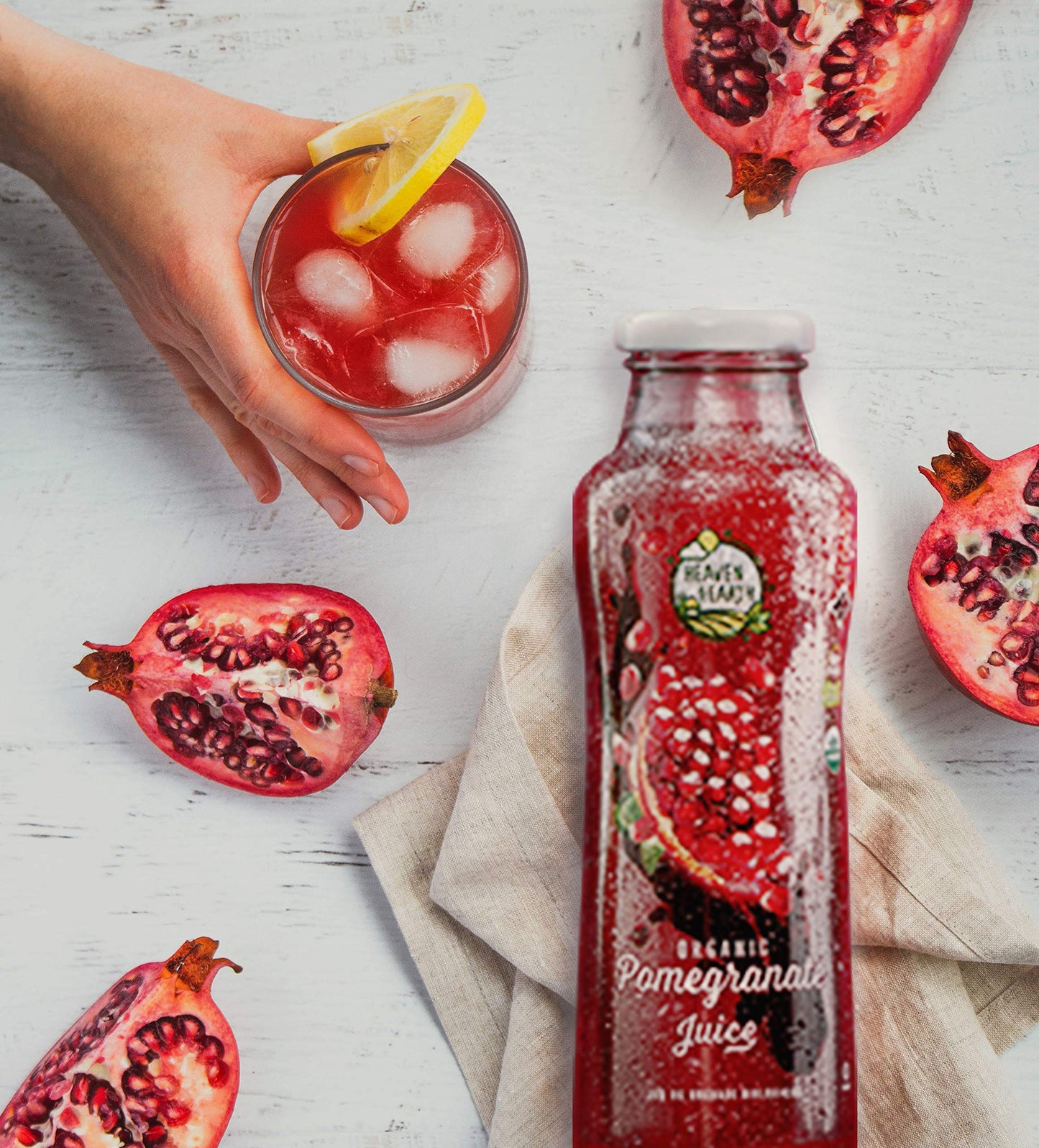 Heaven  Earth 100 Pure Organic Pomegranate Juice 1115oz 6 Pack NO Concentrate Cold Pressed Non GMO Verified No Sugar Added No Preservatives