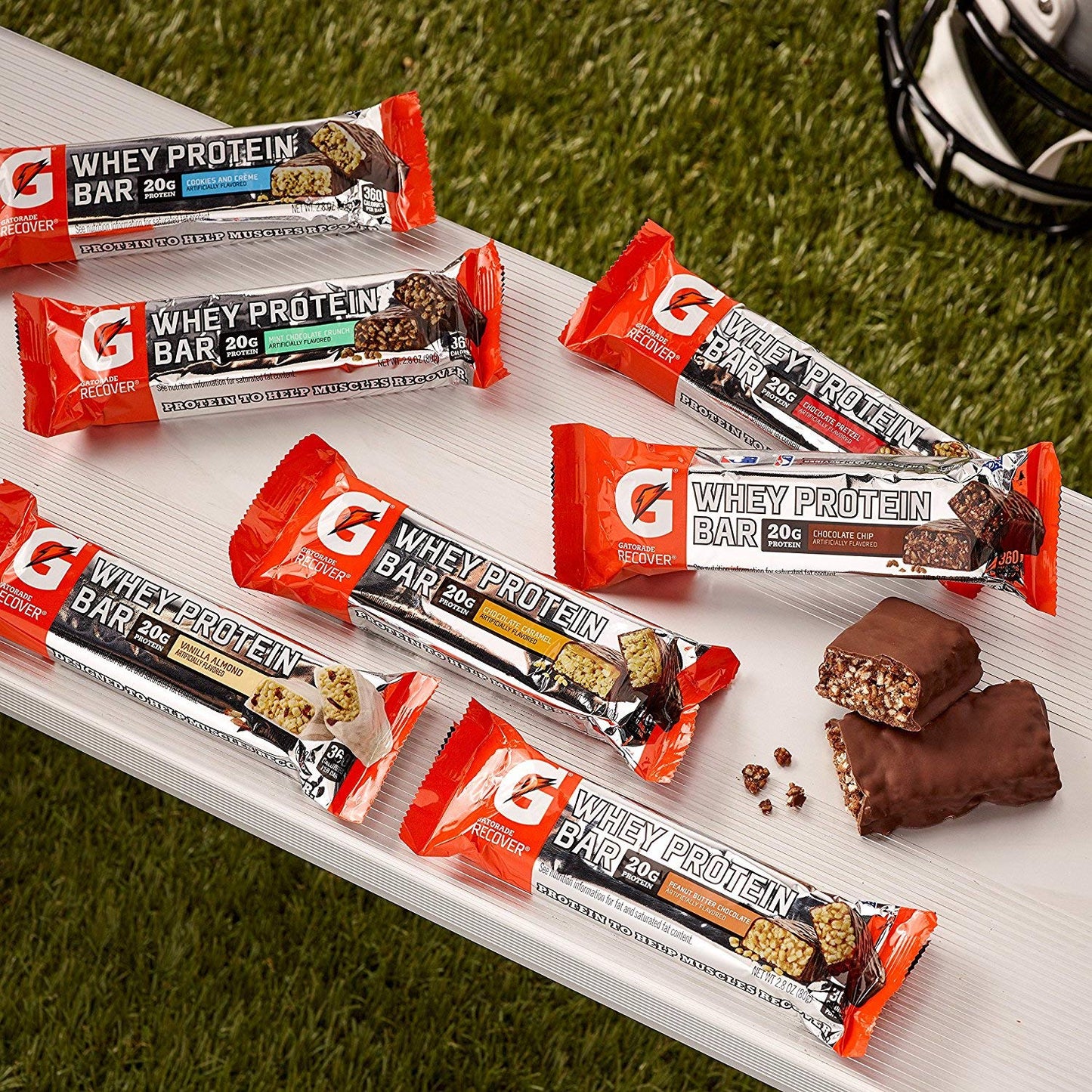 Gatorade Whey Protein Recover Bar Chocolate Chip 28 Ounce Bars 12 Count