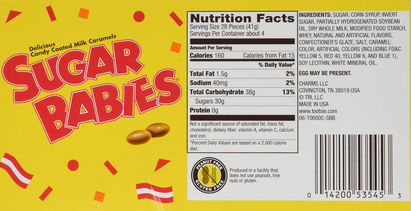 Pack of 2  Sugar Babies Milk Caramels Candy6 Oz Boxes