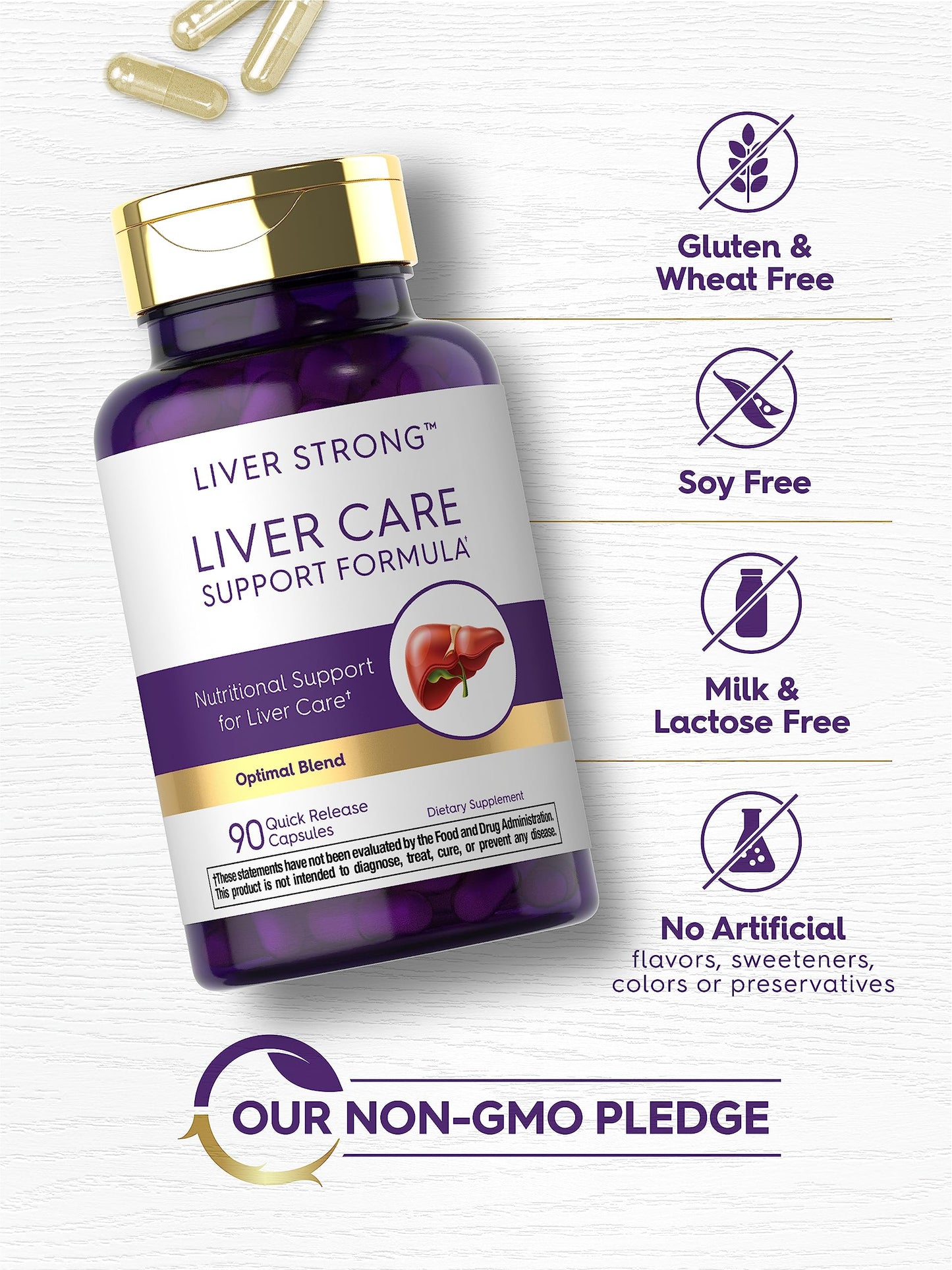 Carlyle Liver Support Supplement | 90 Capsules | with Milk Thistle, Dandelion Root & Artichoke Leaf Extract | Optimal Blend | Non-GMO & Gluten Free