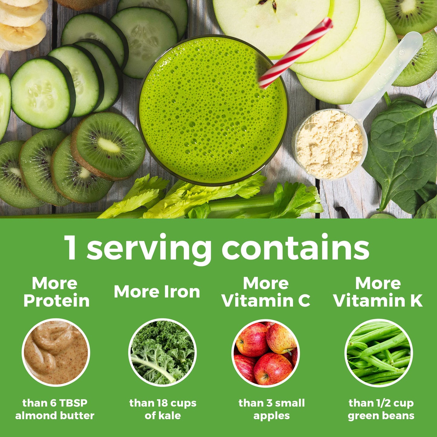 Orgain Organic Vegan Protein Powder + Greens, Vanilla Bean - 21g Plant Based Protein, 6g Prebiotic Fiber for Gut Health, Gluten Free, No Lactose Ingredients, No Sugar Added, Non-GMO - 1.94lb
