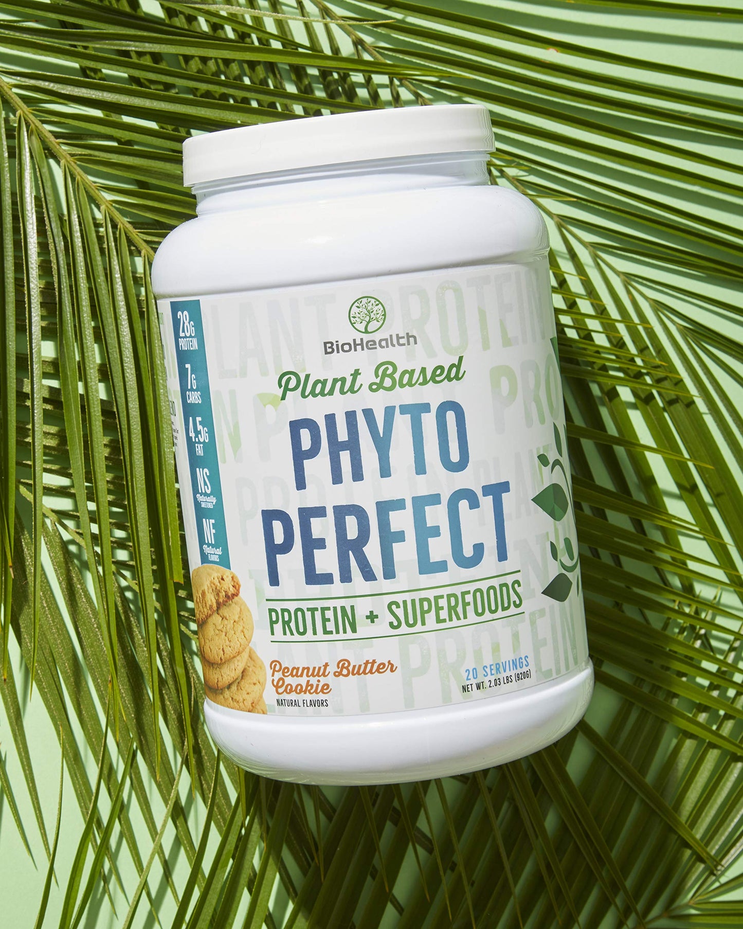 Phyto Perfect Peanut Butter Cookie (2lb) | 28g Vegan Protein Plus Superfoods | Protein Plus Organic Veggies and Organic Fruits | 21 Servings