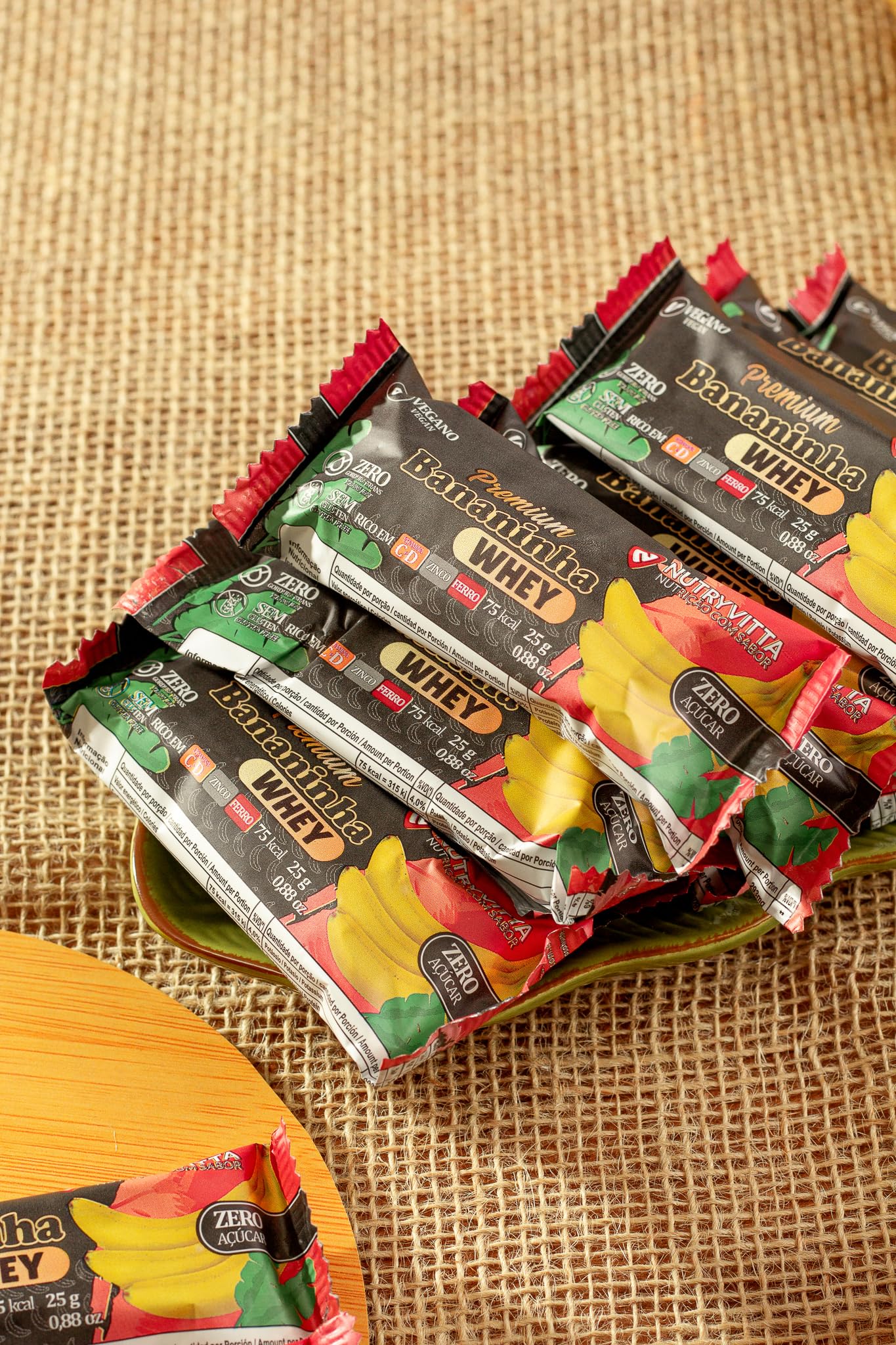 NutryVitta Banana Bar Protein - No Sugar Added, Healthy Snack, Gluten-Free, 0.88 OZ Bar, 24 Count