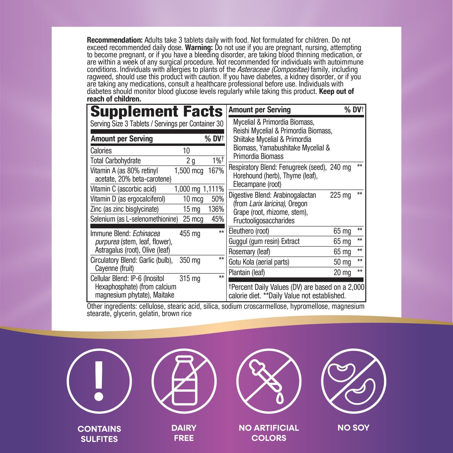 Nature's Way Systemwell Ultimate Immune*, with Vitamins C, A, D, Zinc, Selenium, Multi-System Botanical Blends Including Immune, Respiratory, Digestive, & Circulatory, 90 Tablets (Packaging May Vary)
