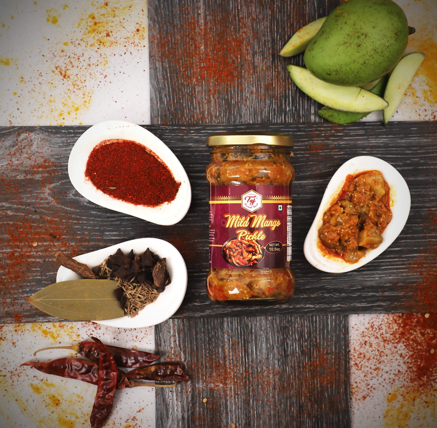 TAJ Gourmet Mild Mango Pickle Mild Mango Achar 300g 105oz