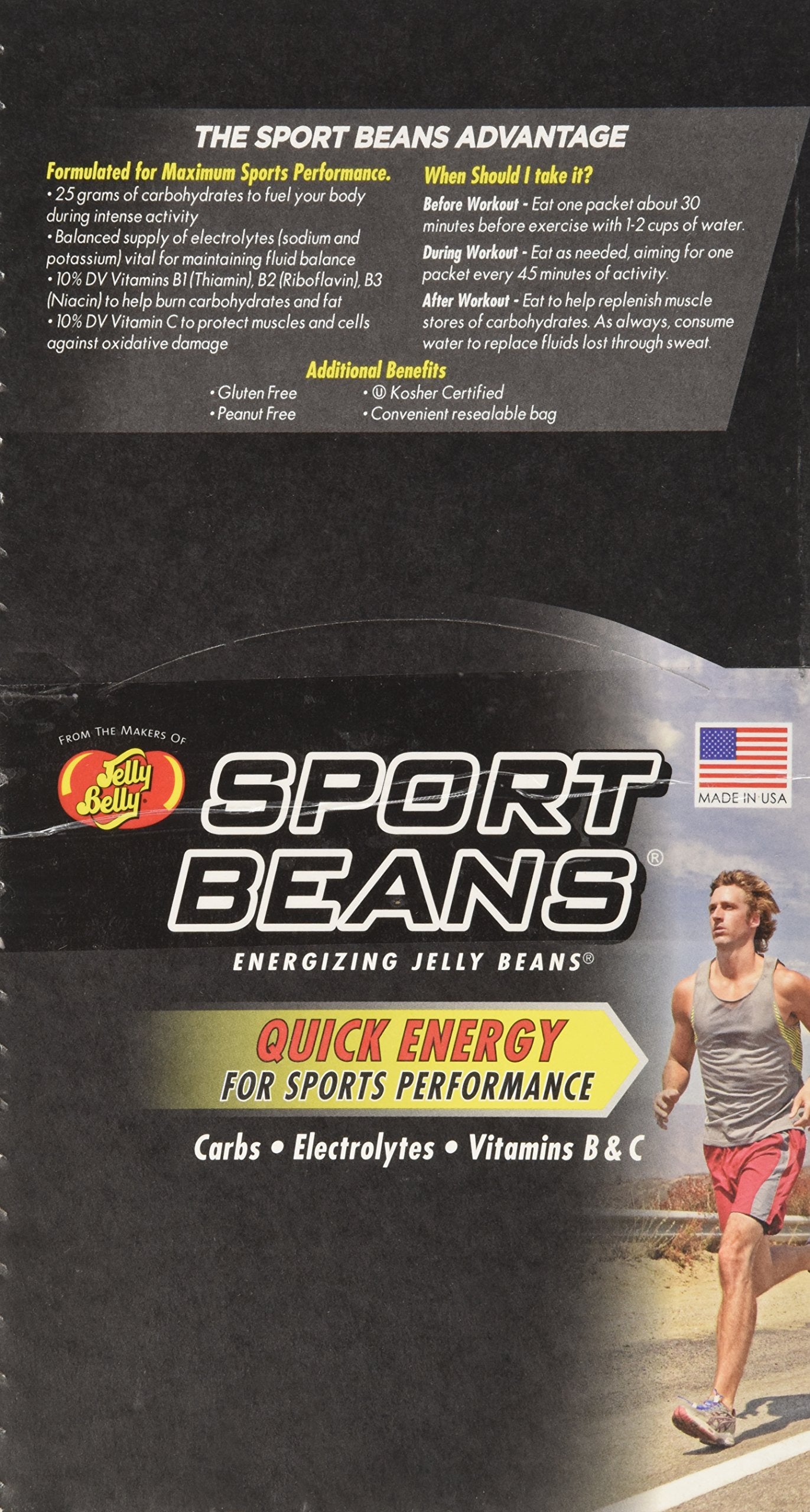 Jelly Belly Extreme Sport Beans Caffeinated Jelly Beans Watermelon Flavor 24 Pack 1oz Each
