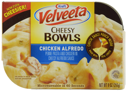 Velveeta Cheesy Bowls Singles Chicken Alfredo 9 ox Box
