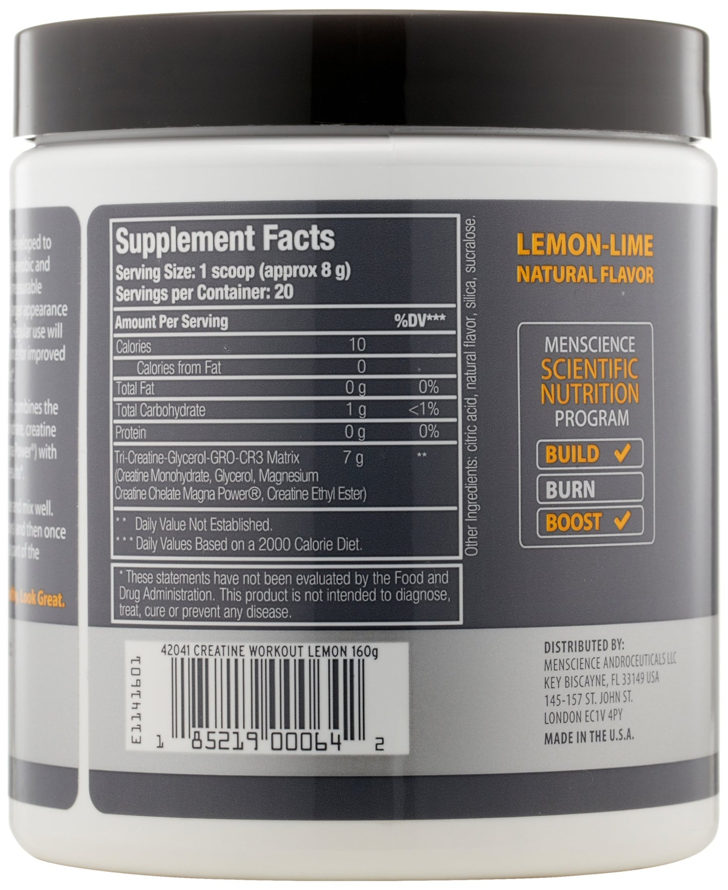 MenScience Androceuticals Creatine Workout Results Booster, 5.7 oz