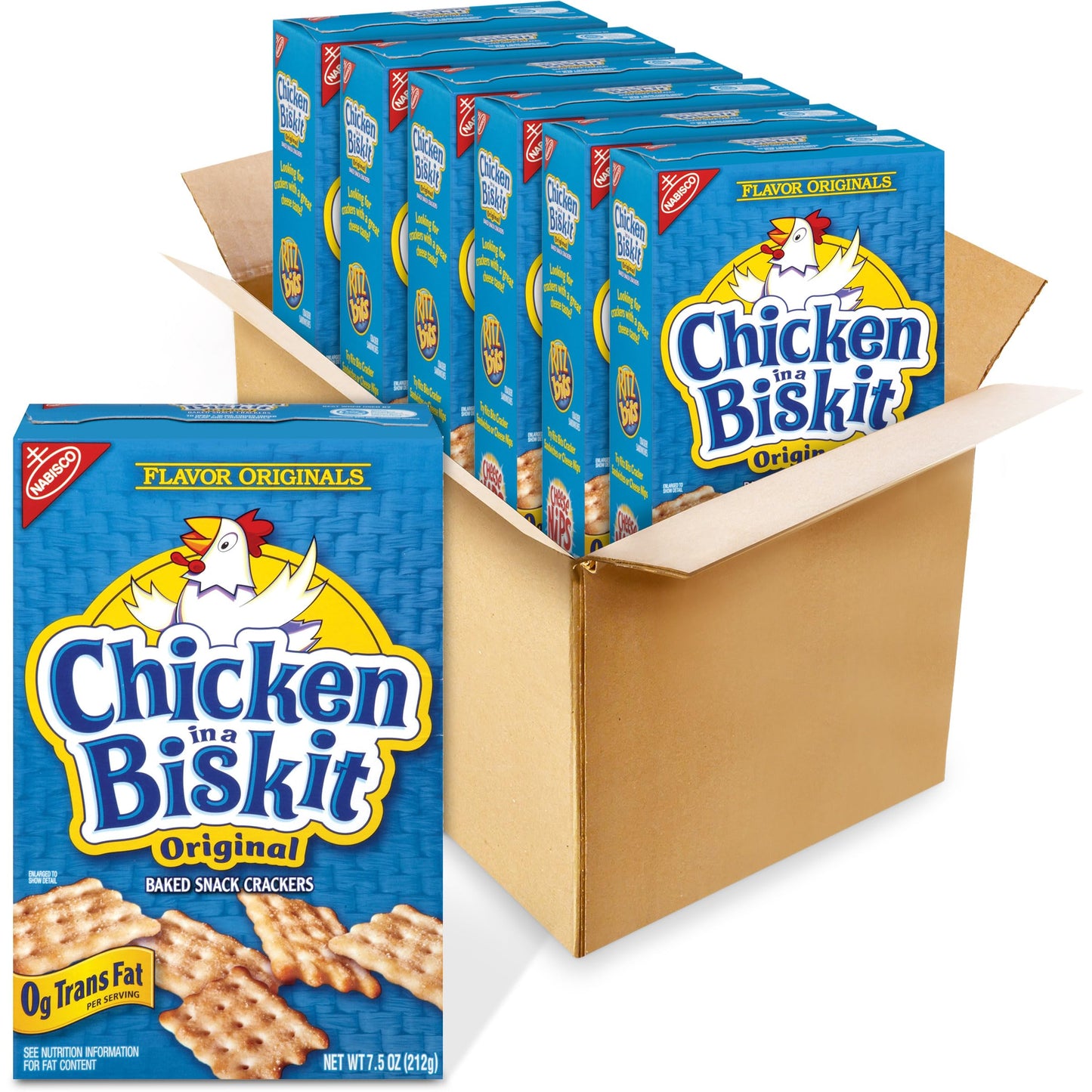 Chicken in a Biskit Original Baked Snack Crackers 6  75 oz Boxes