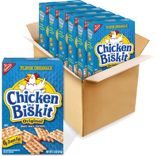 Chicken in a Biskit Original Baked Snack Crackers 6  75 oz Boxes