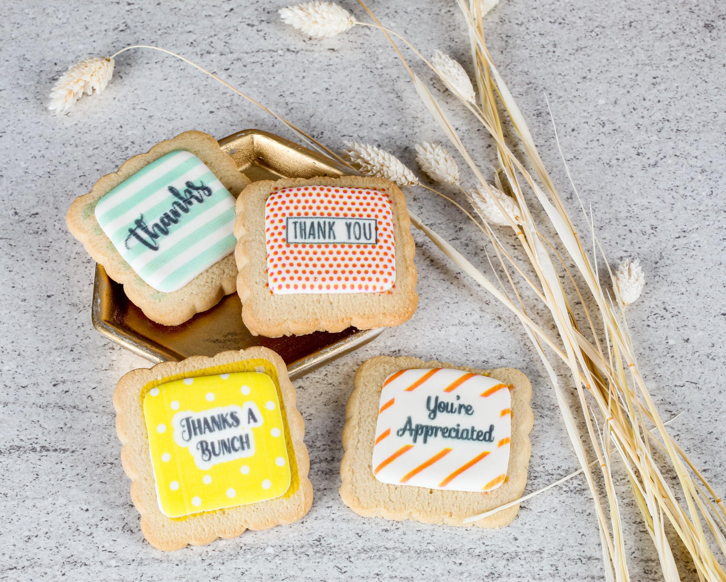 Thank You Cookies Party Favors Bulk Individually Wrapped Sugar Cookies 24 Pack Gift Basket Decorated Cookie NutFree