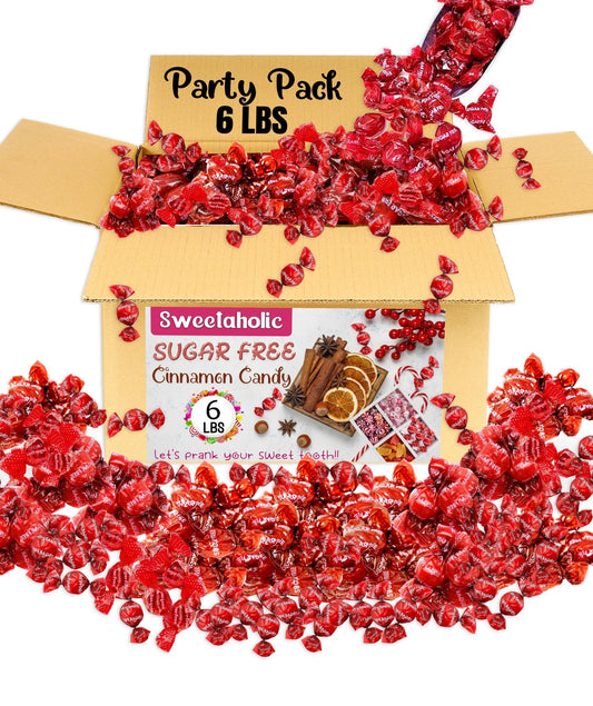 Sweetaholic Sugar Free Cinnamon Candy 6 Pounds  Individually Wrapped Candy  Zero Sugar  Best for Diabetic Adults  Low Calorie