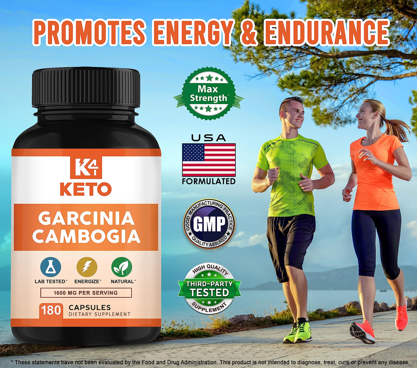 Garcinia Cambogia 1600 mg (180 Capsules) - Pure Natural Extract Supplement Pills - Standardized Garcinia Cambogia Alternative to Drops, Gummies, Liquid, Tea & Powder