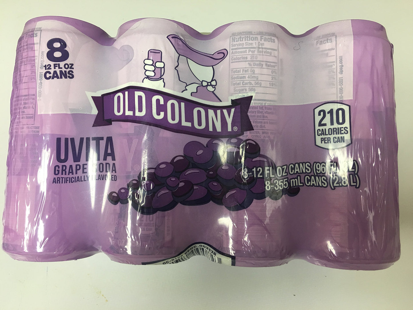 OLD COLONY UVA  Puerto Ricos Favorite Grape Flavored Soda  12 oz cans  8 Pack