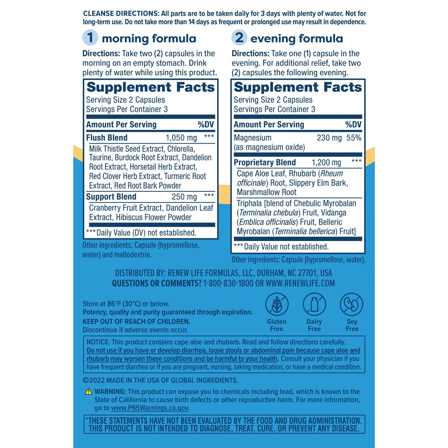 yhn Total Body Reset Adult 3-Day Cleanse Supplement, one 12-Count Box of Vegetarian Capsules of Renew Life 3-Day Cleanse Total Body,12 Count