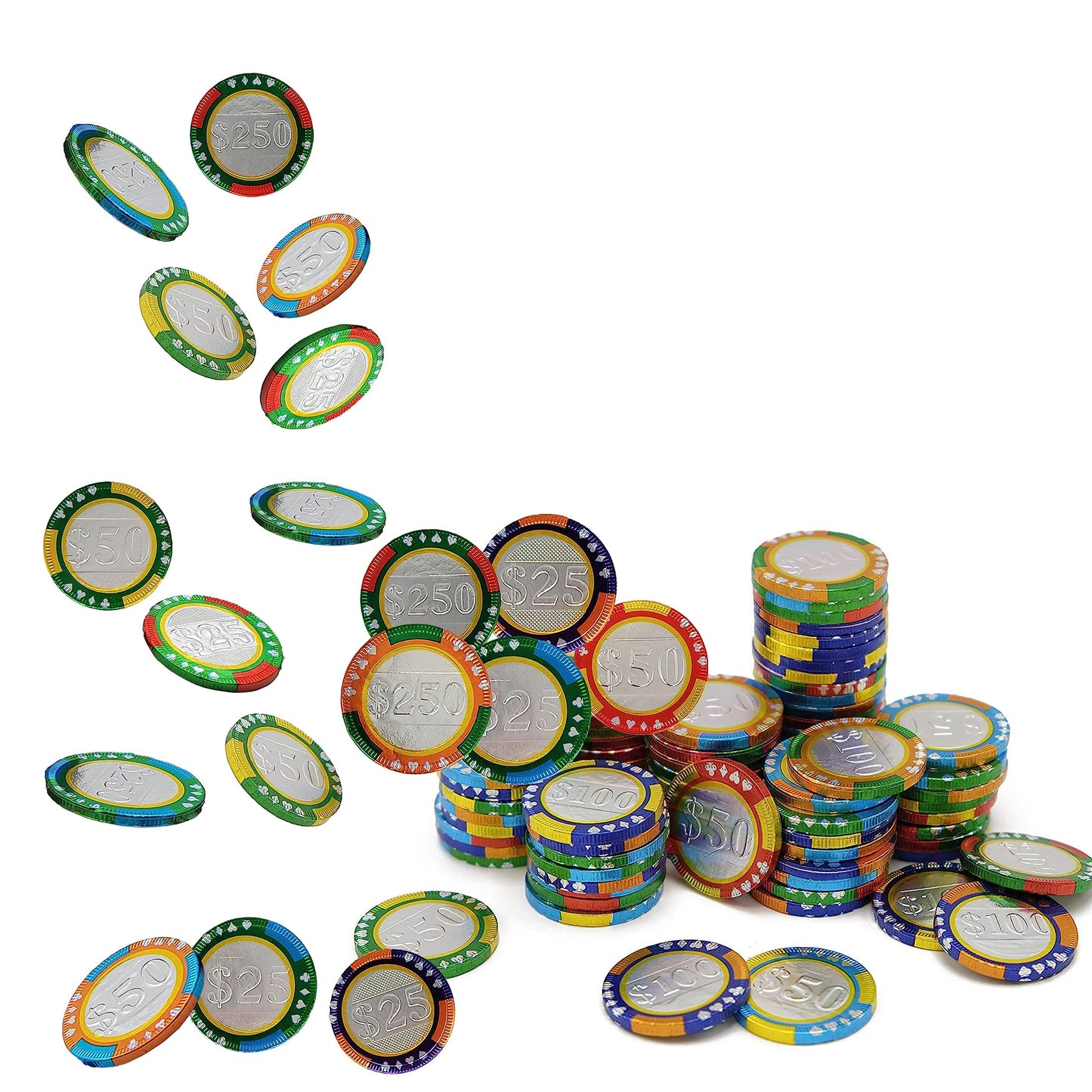 Fruidles Casino Poker Chips Belgian Milk Chocolate Coins Kosher Certified Dairy Non GMO 25Pack