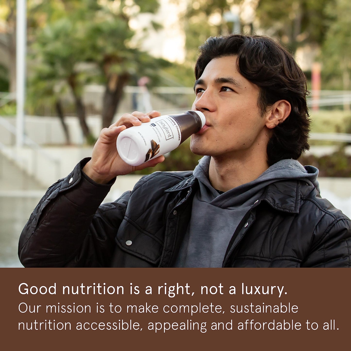 Soylent Chocolate Meal Replacement Shake Contains 16g Complete Vegan Protein ReadytoDrink 11oz 12 Pack