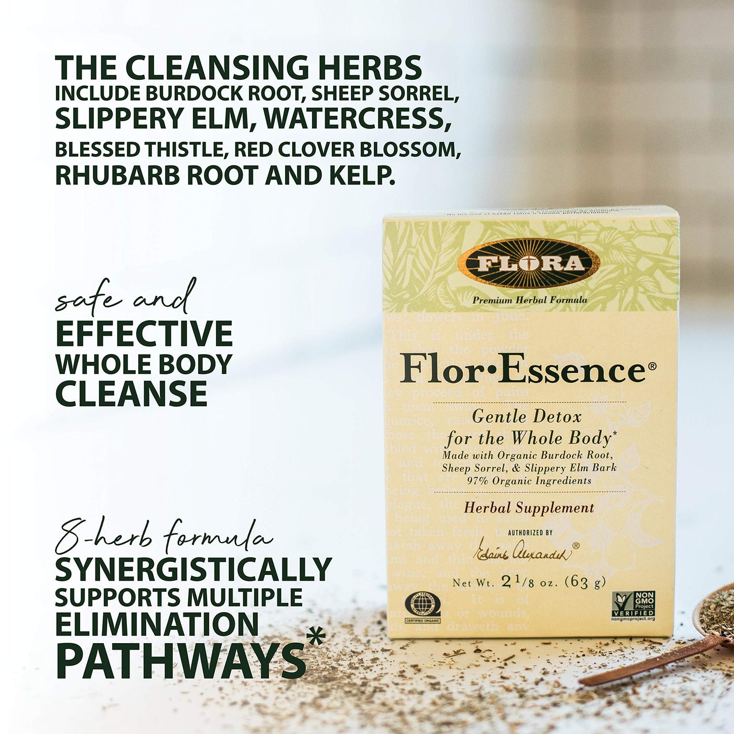 FLORA - FlorEssence Dry Tea Blend, Gentle Detox & Cleanse, 2.2 Oz
