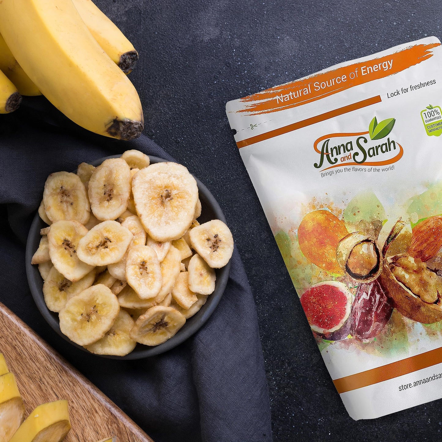 Anna and Sarah Banana Chips Sweetened 2 Lbs in Resealable Bag