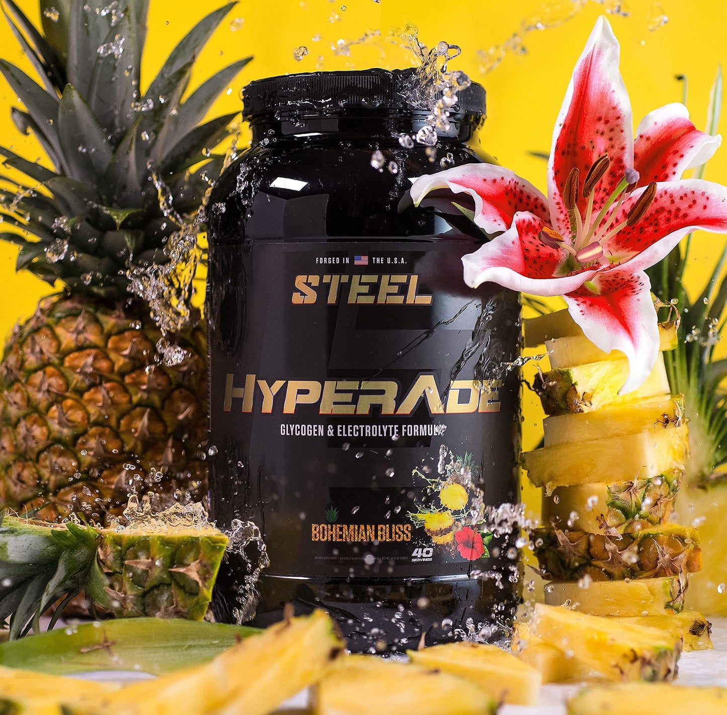 Steel Supplements Hyperade | Advanced Hydration Powder w/Fast Absorbing Electrolytes & Glycogen Formula for Quick Replenishment of Energy & Recovery | Pre/Intra/Post Workout (Bohemian Bliss)