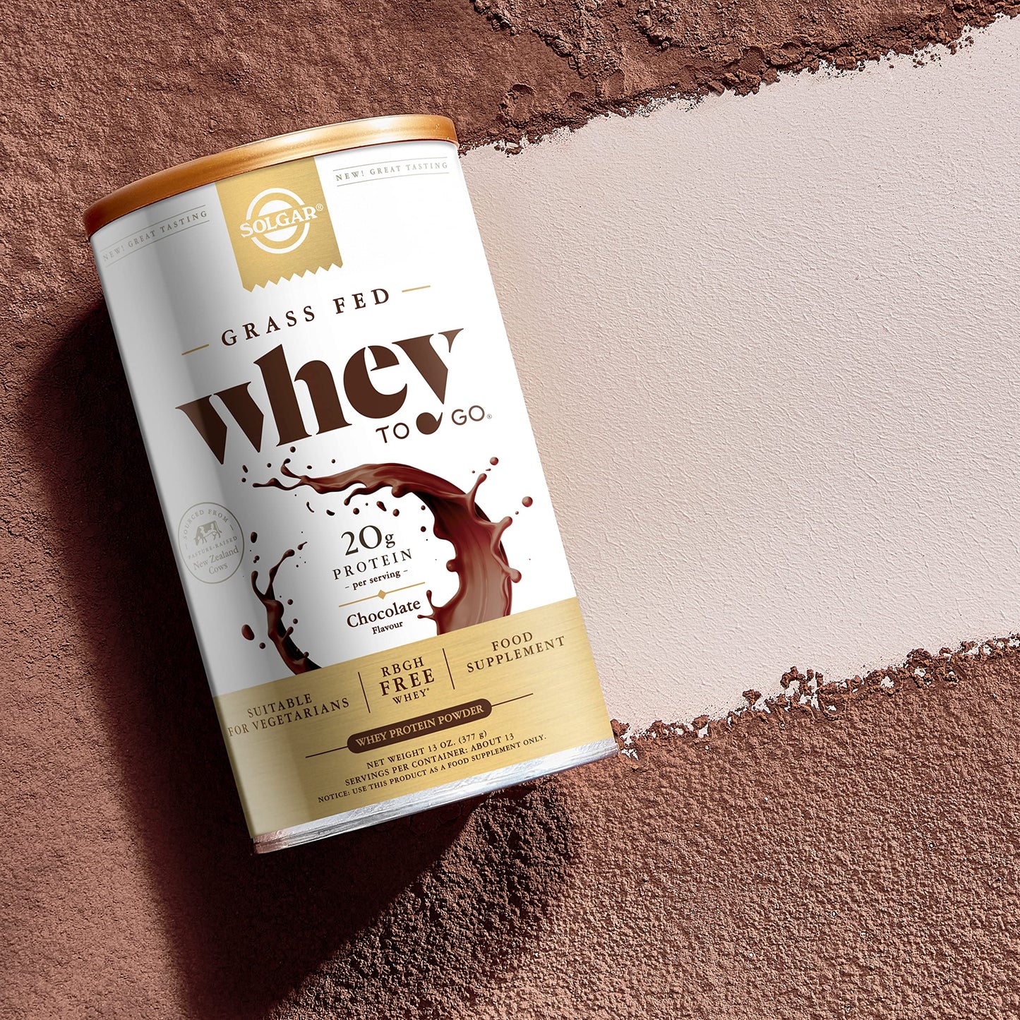Solgar Whey To Go Protein Powder, Chocolate, 42 oz - Isolate and Concentrate - Mixes Easily for Smooth Taste - Gluten-Free - 20g Protein per Serving