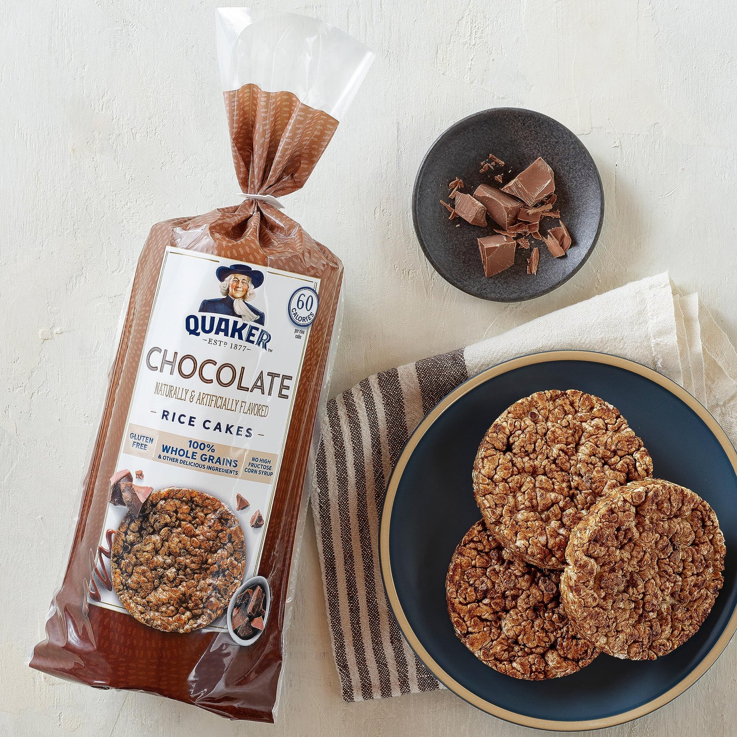 Quaker Large Rice Cakes Chocolate Pack of 3