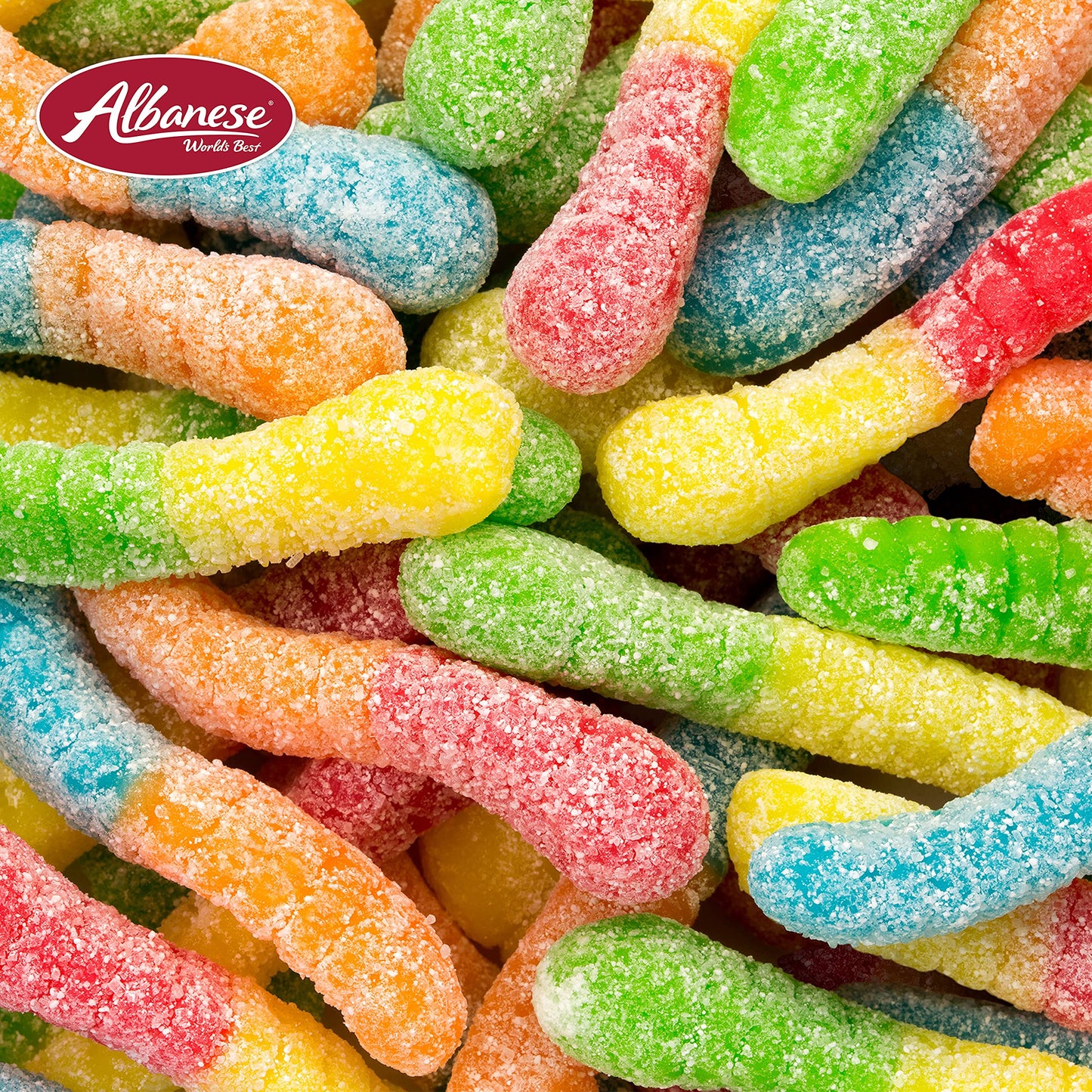 Albanese Worlds Best Sour Mini Neon Gummi Worms 45lbs of Candy