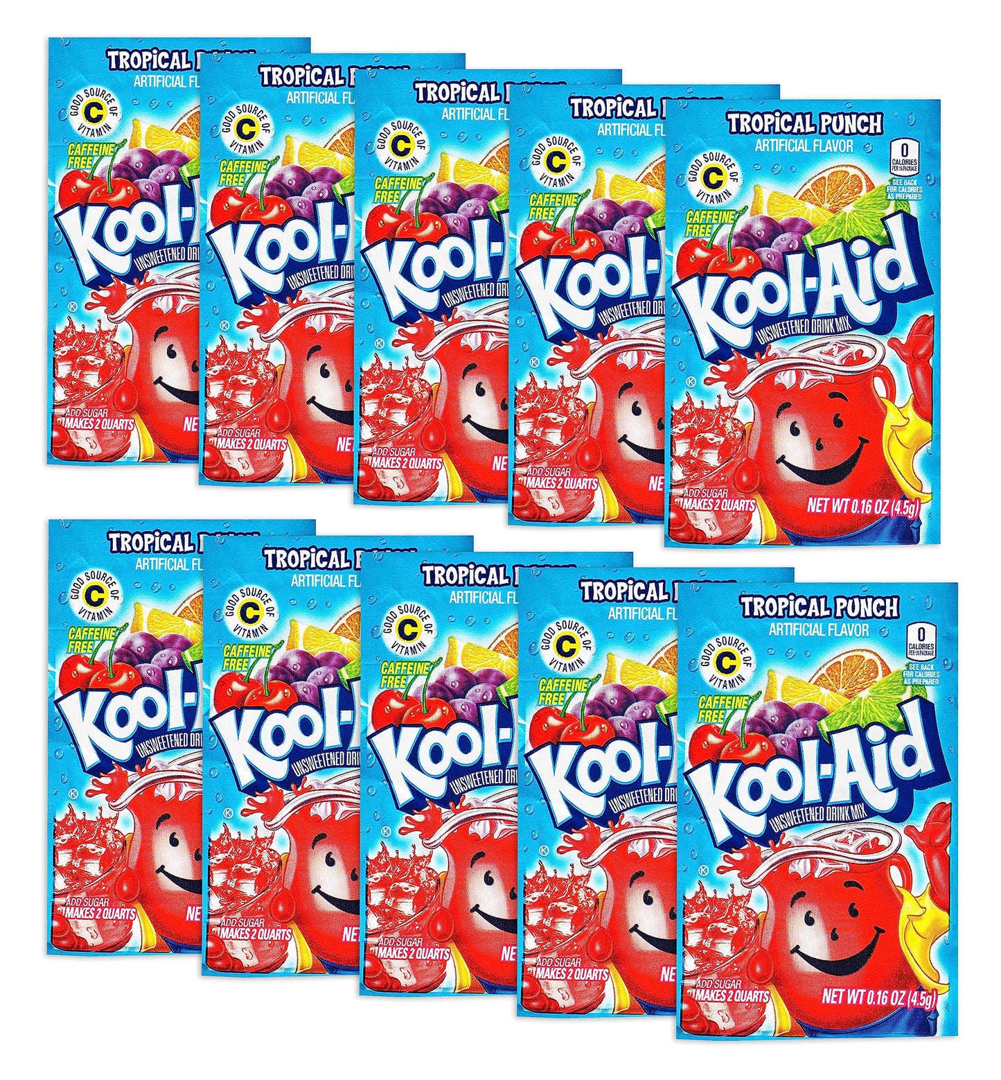 KoolAid Drink Mix Tropical Punch Pack of 10