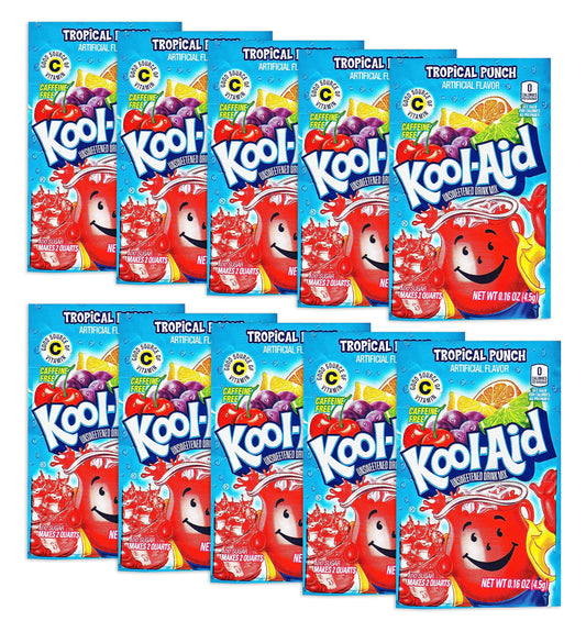 KoolAid Drink Mix Tropical Punch Pack of 10