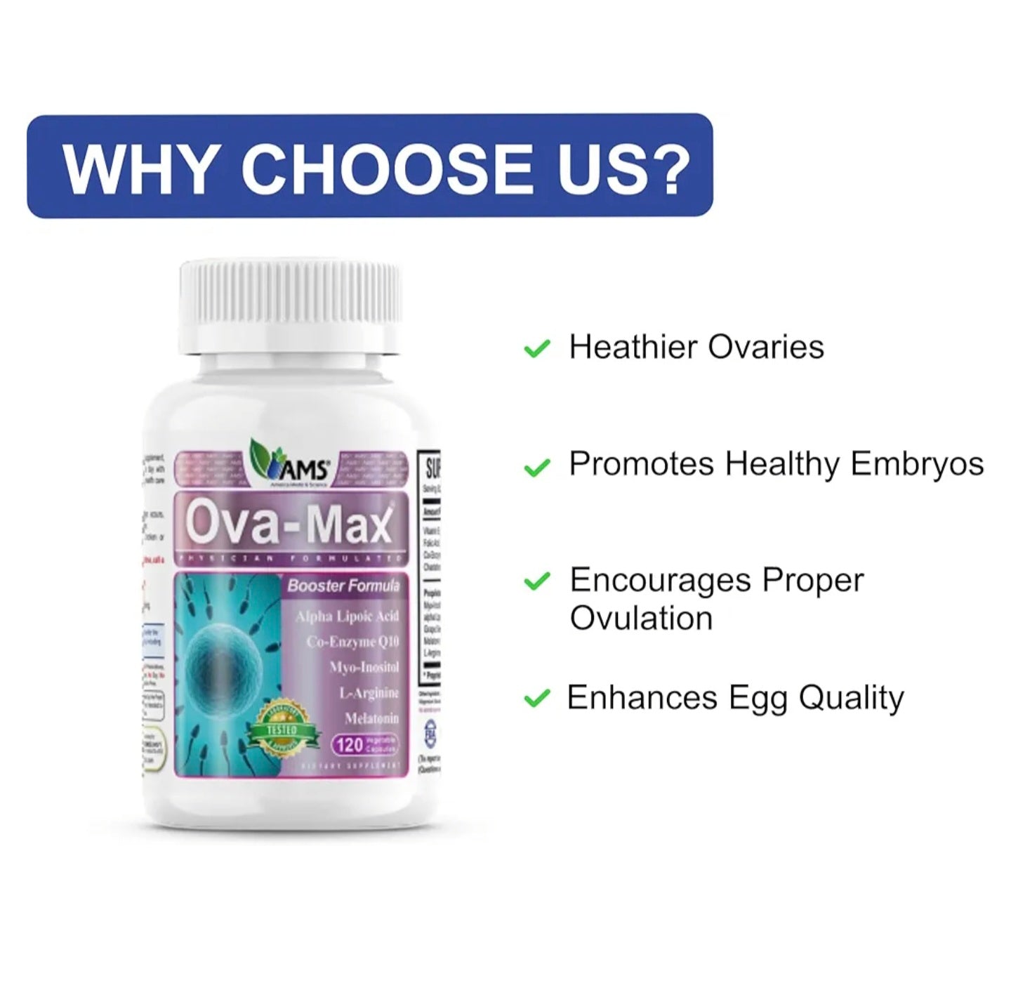 TML AMS Ova-max Vegetable Capsules 120's